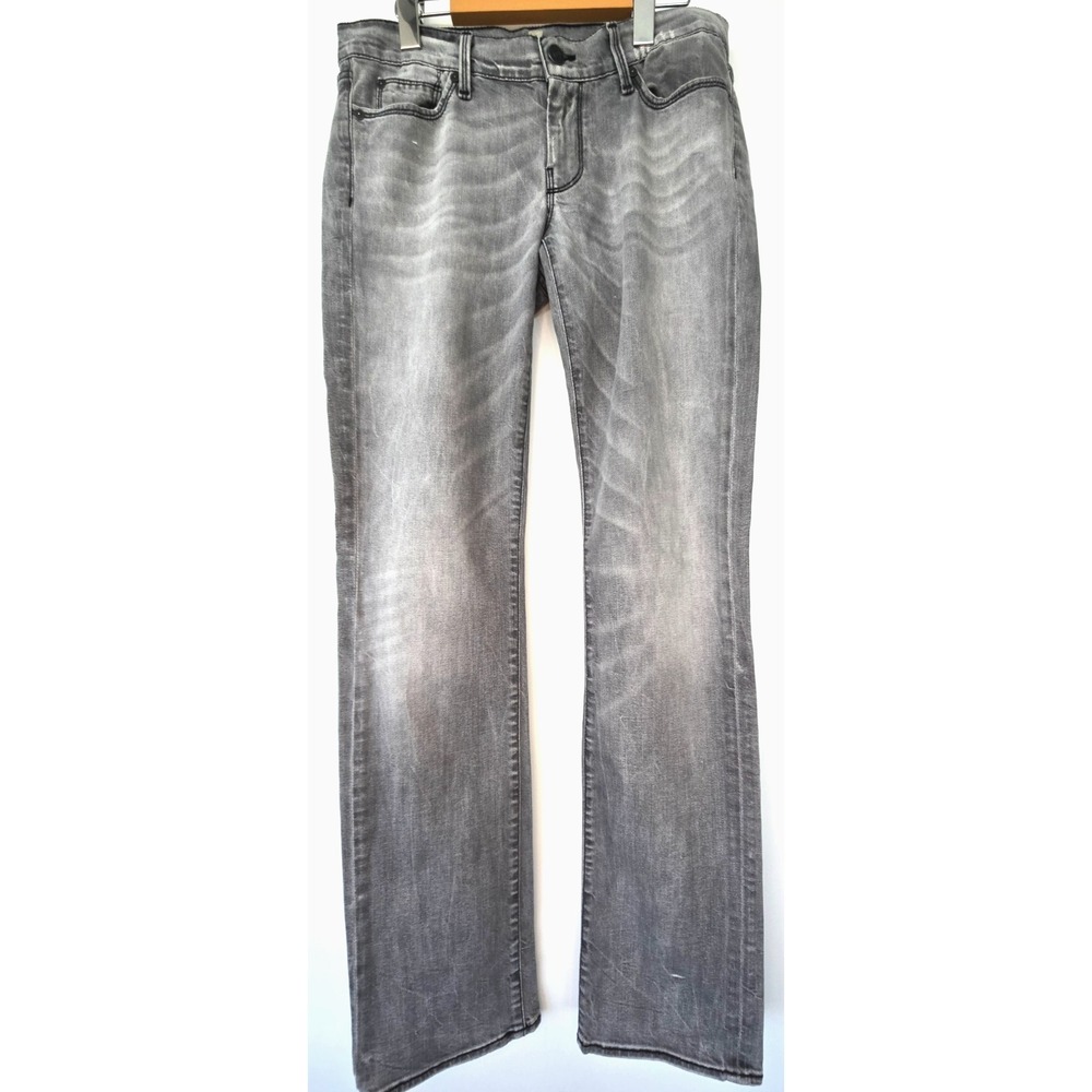 7 For All Mankind Jeans Straightleg W29 Grey Light Wash Rhinestones Y2K Gothic